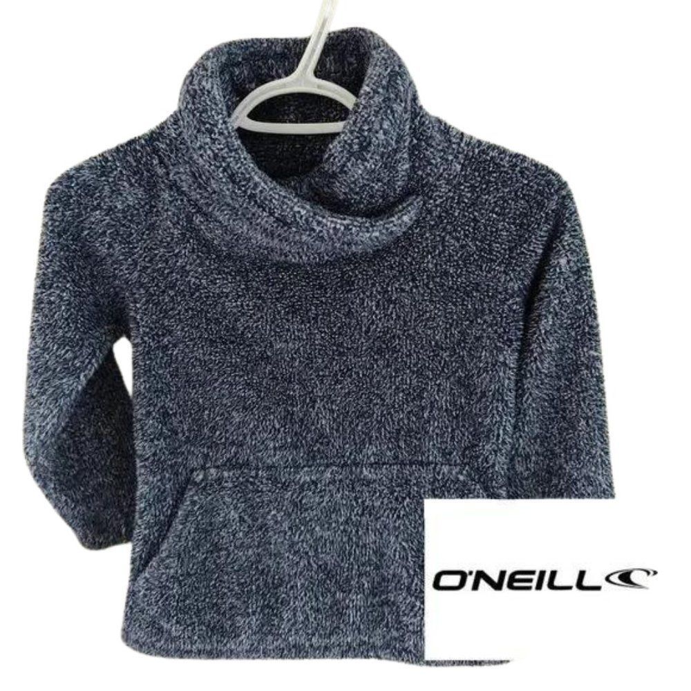 Girls Cowl Neck fall Sweater, Bluish Grey, with pockets, Size Medium